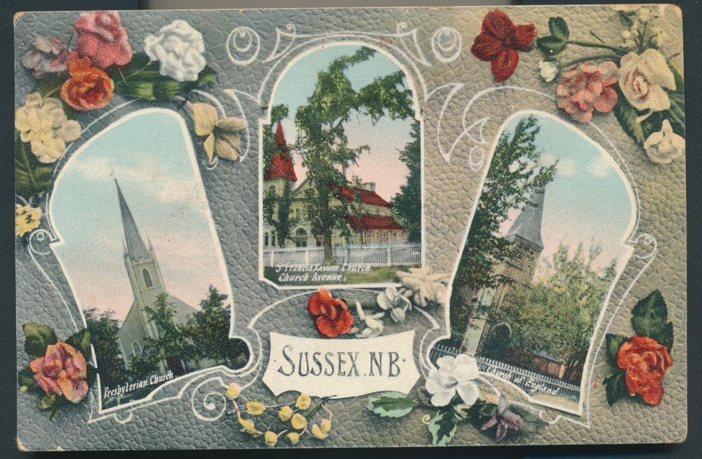 Lisson, NB- 1908 Split Ring Cancel on Postcard