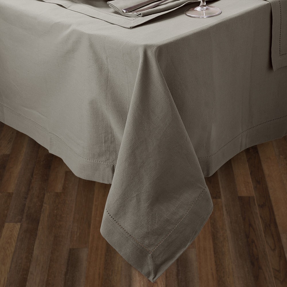 Rans Hemstitch Tablecloth Grey 130x180cm