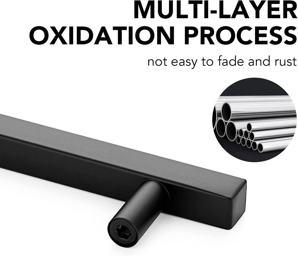 30Pack Black Kitchen Cabinet Pulls Stainless Steel Drawer T Bar Knobs Handles