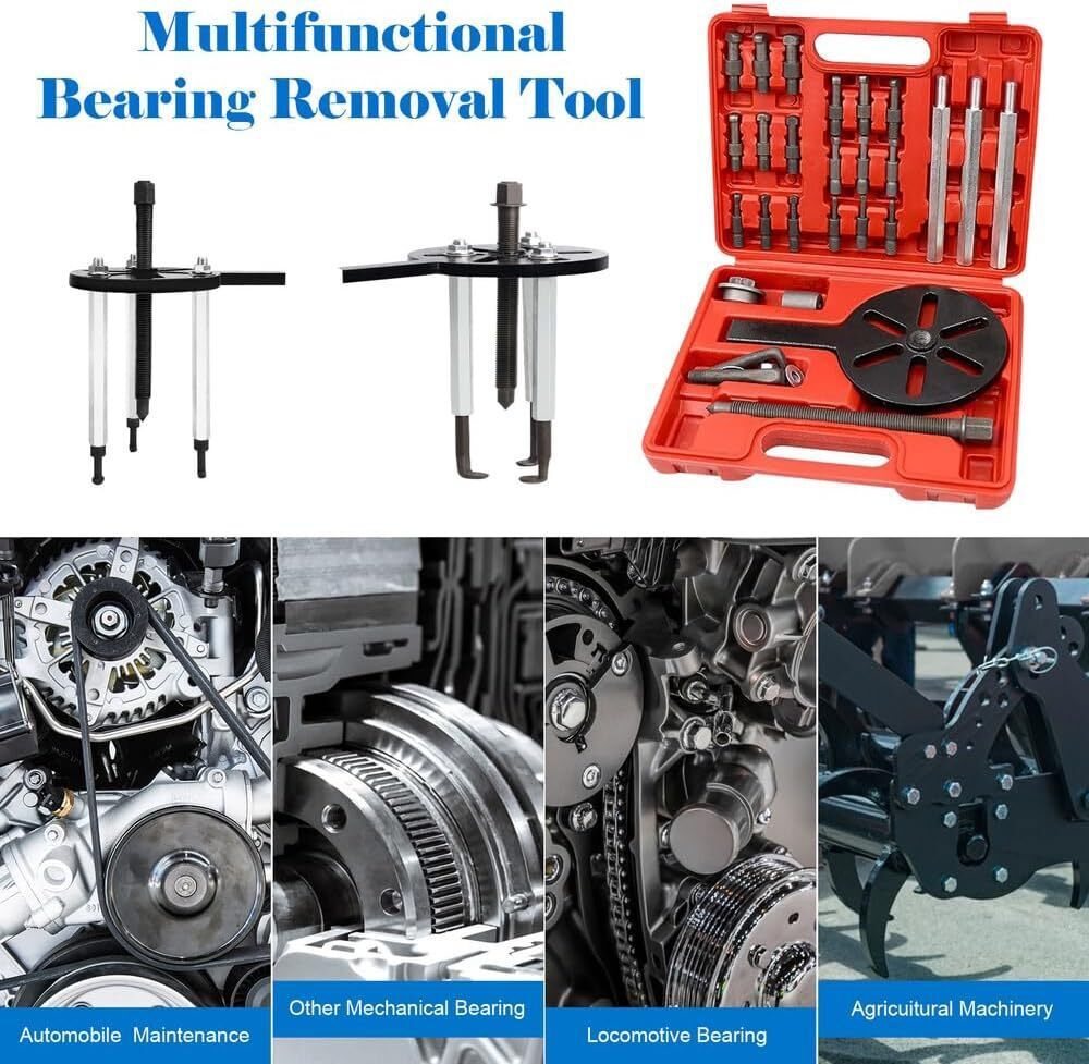 Three-jaw Puller Kit Inner Hole Removal Tool Bearing Disassembly with Box