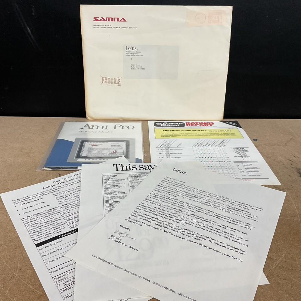 Samna Lotus Ami Pro Working Model Windows 5.25 Inch Version Vintage Computing