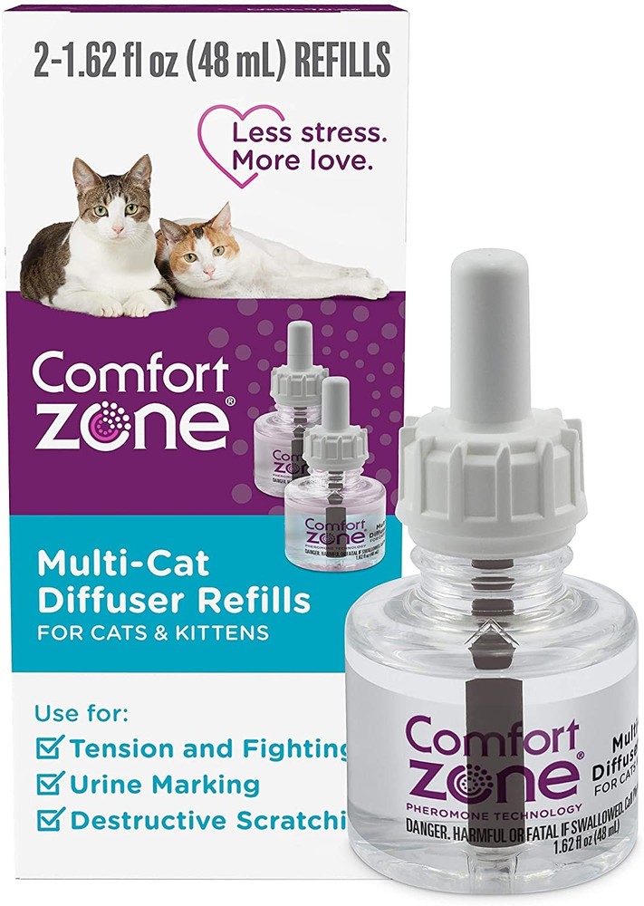 Comfort Zone Multi-Cat Diffuser Refill 2 Pack For Cats & Kittens Natural Calming