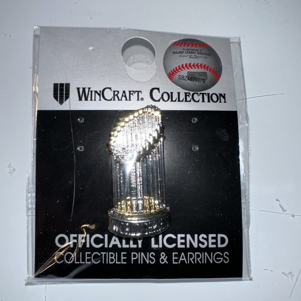 World Series Trophy Label Pin