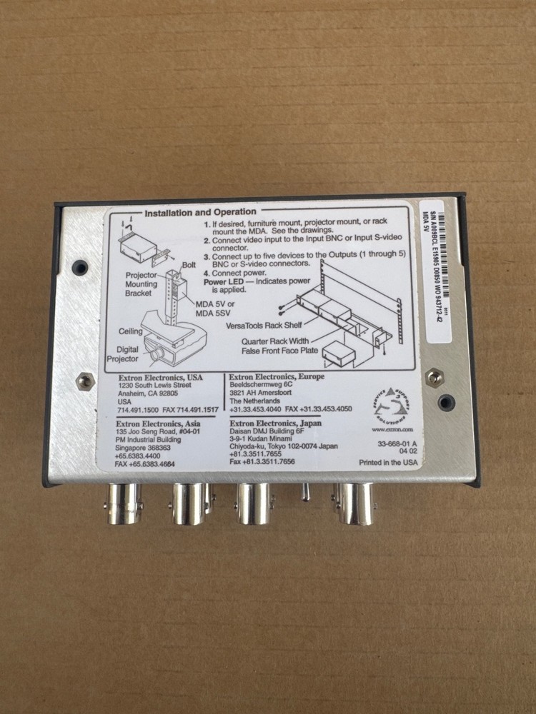 EXTRON MDA 5 V 60-446-01 Mini Distribution Amplifiers