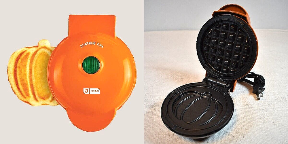 Pumpkin Non-Stick Mini Waffle Maker, NEW Open Box Yummy "Pumpkiny" Fun - Dash