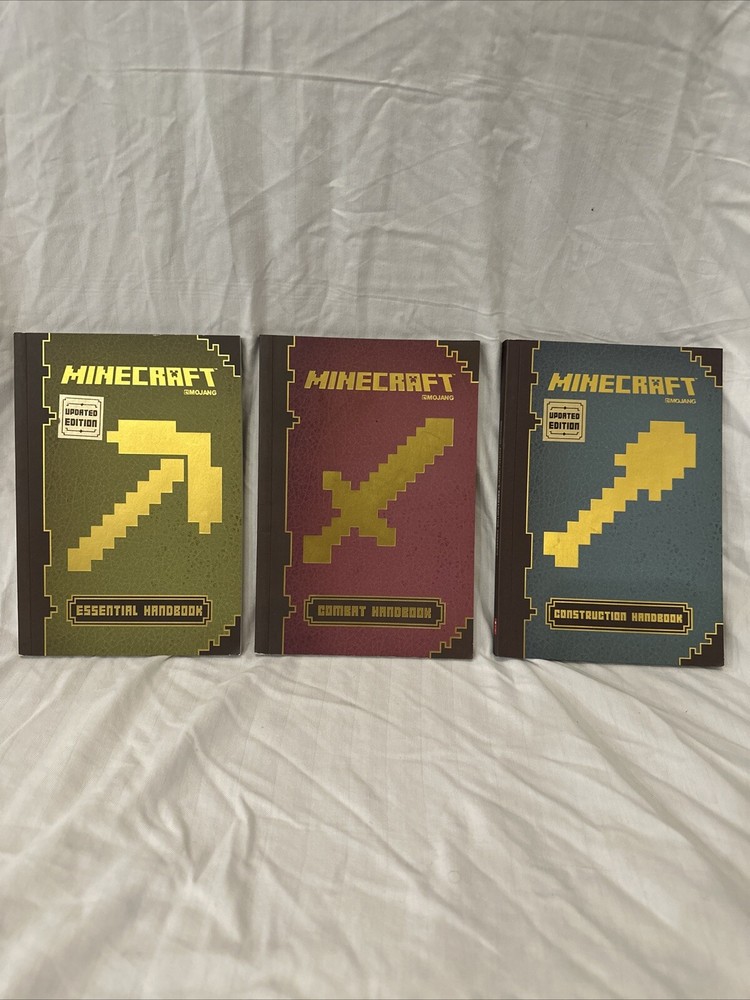 Minecraft Construction, Essential, And Combat Handbooks 3 Book Set