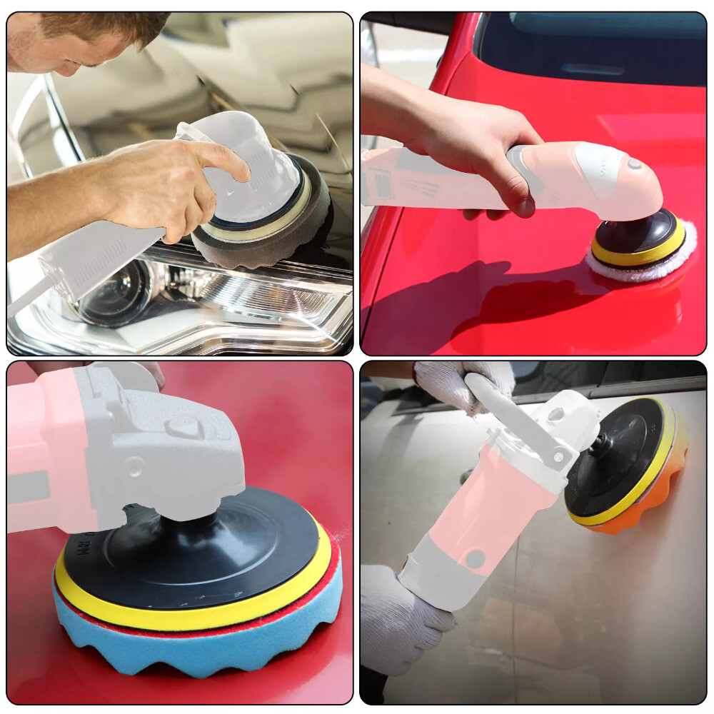 31PCS Foam Drill Polishing Pads Kit Car Hub Waxing Buffing Wheel Polisher 3"