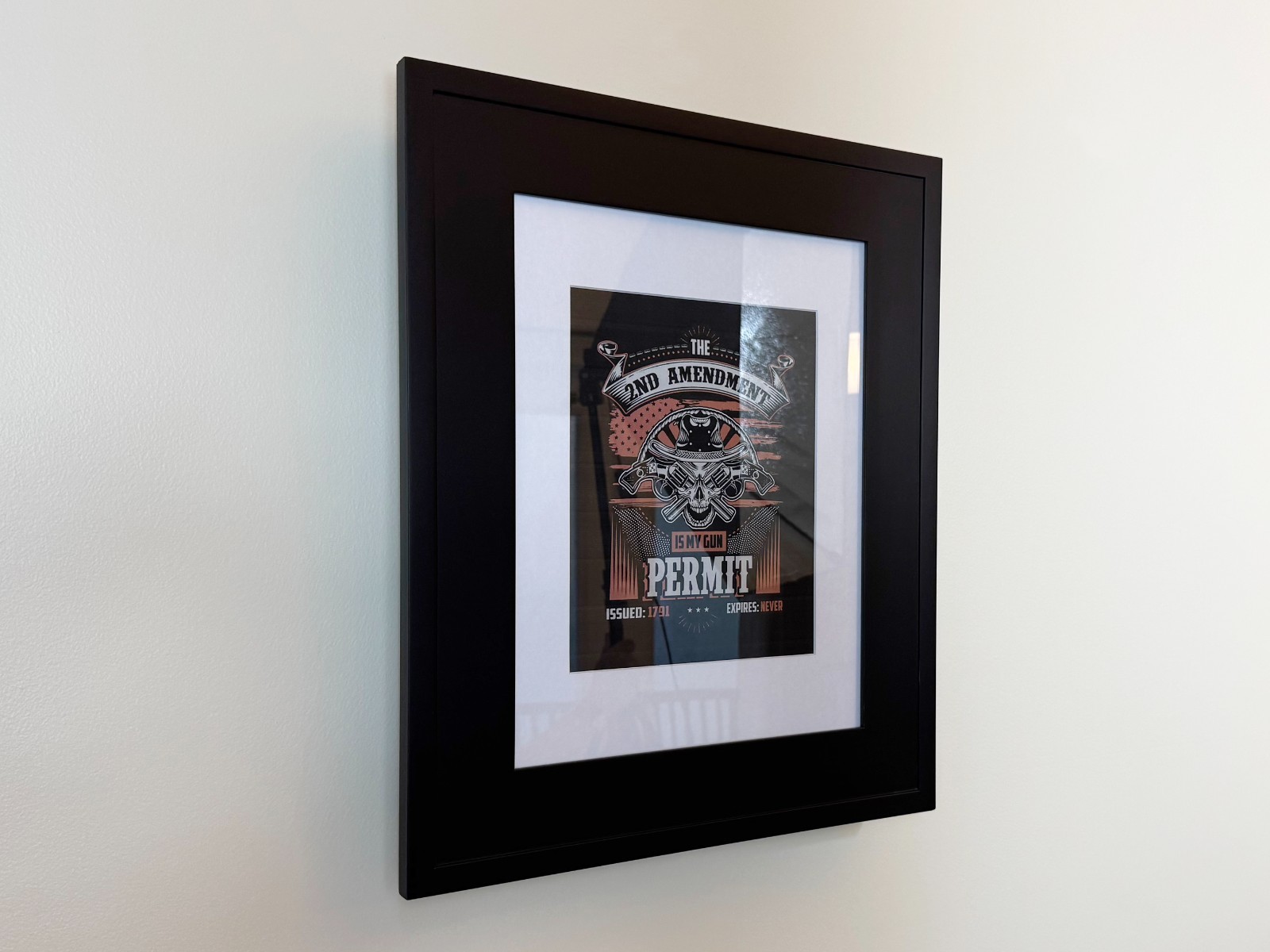 Gun Storage Picture Frame with Lock | Hidden Gun Concealment 19" x 16" / BLACK