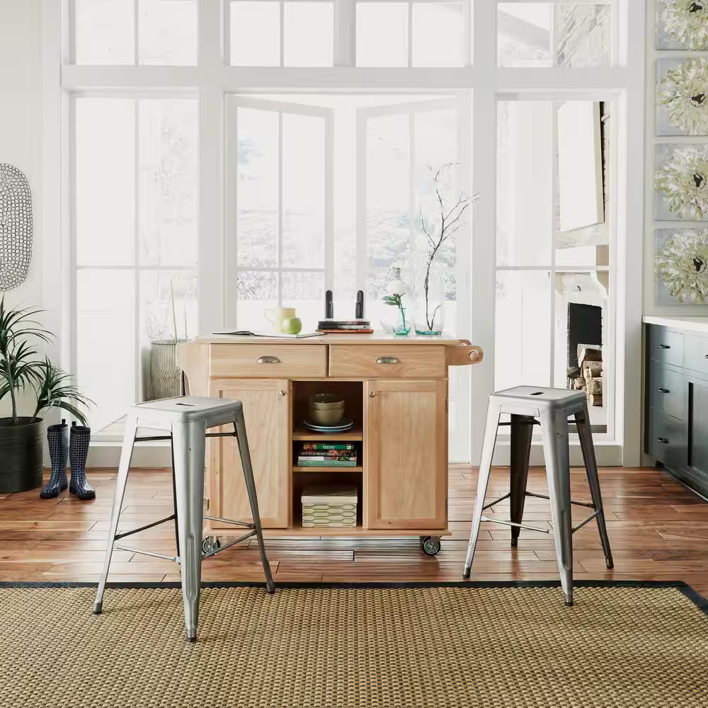 Napa Natural Kitchen Cart with Storage