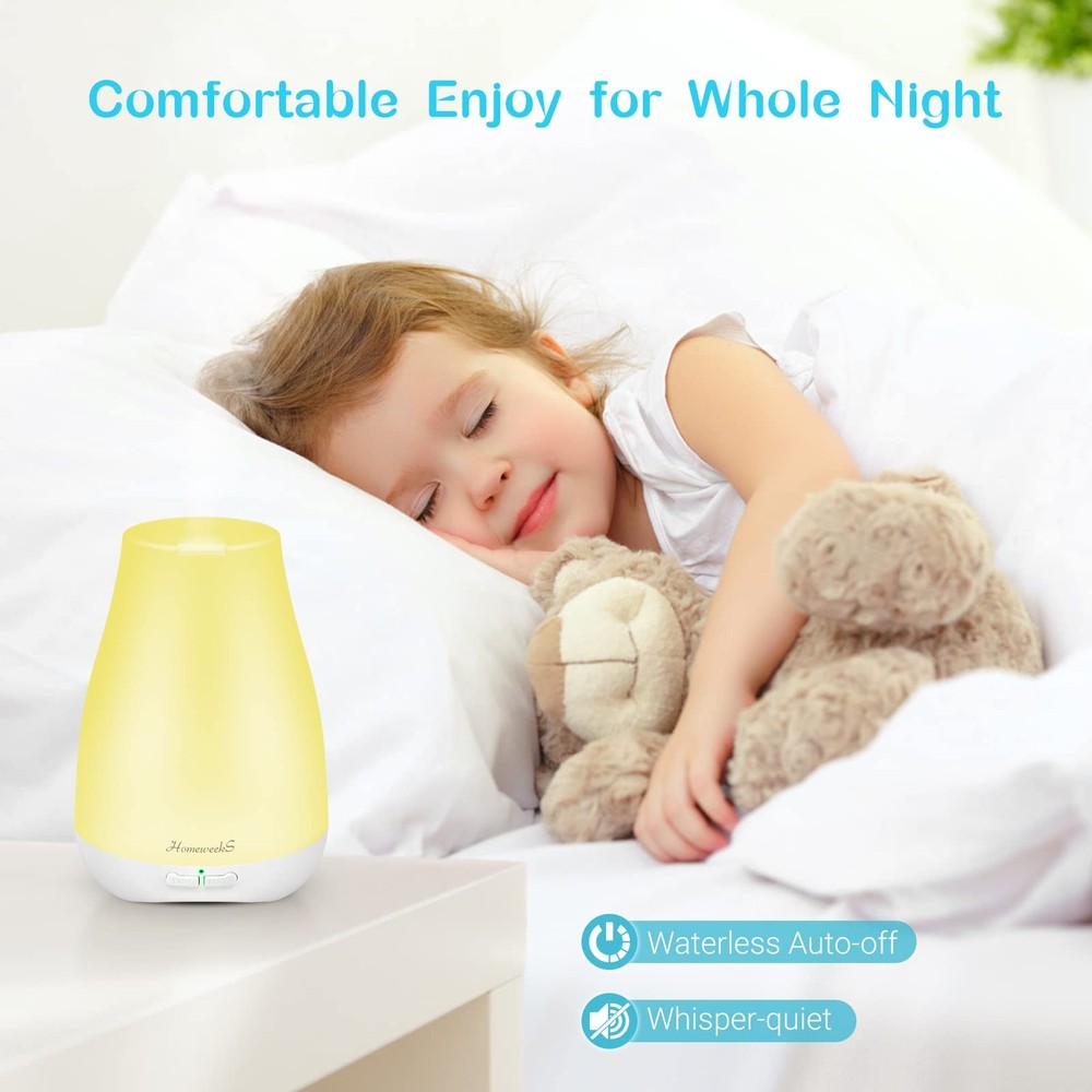 Homeweeks Diffusers, 100ml Colorful Essential Oil 100 Ml 1 Pack, Basic White