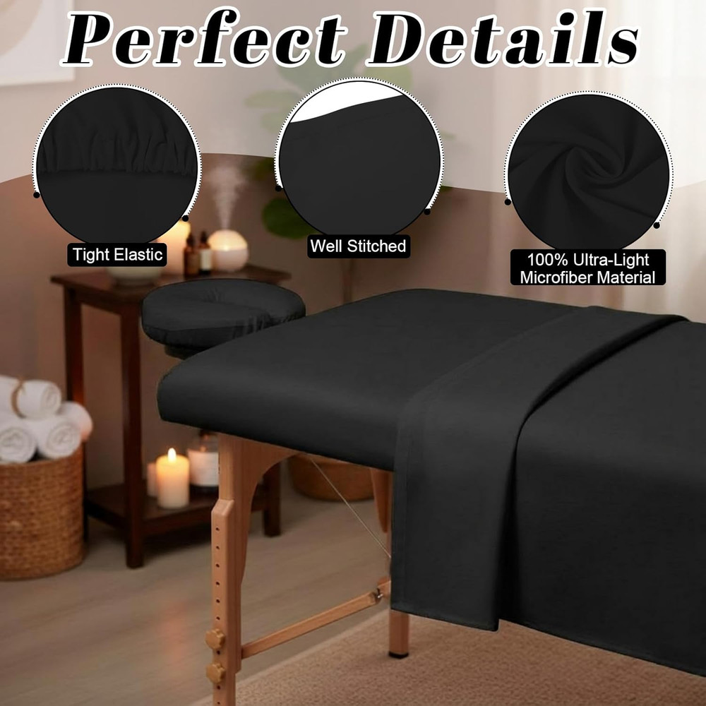 8 Sets Soft Microfiber Massage Table Sheets Set 3 Piece Set Includes Massage Tab