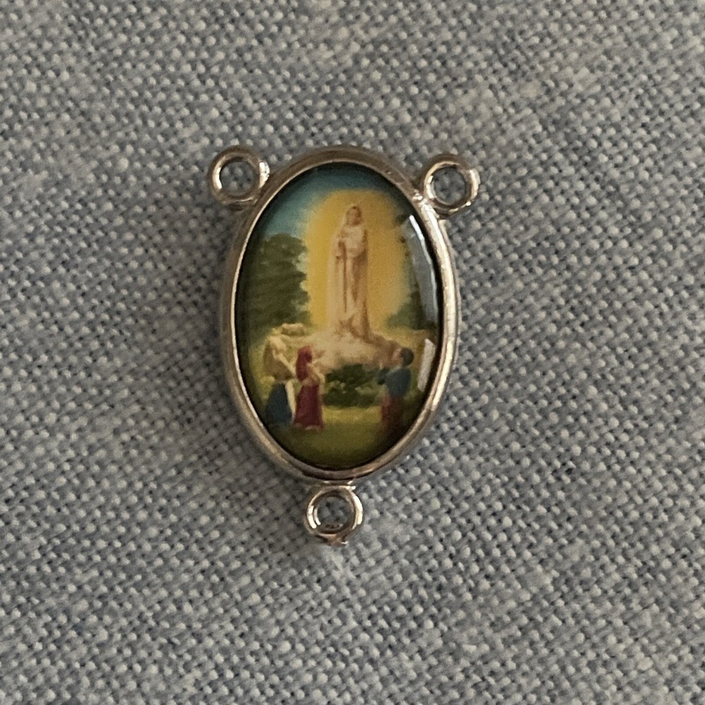 Our Lady of Fatima Centerpieces | Rosary Making Parts | Silver Tone