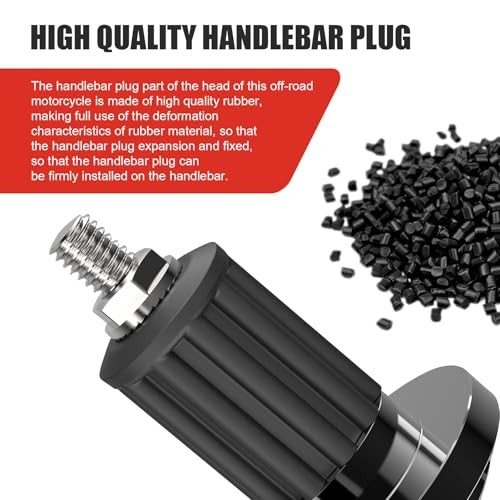 Universal Motorcycle Bar End Plug, Shockproof Handlebar End Caps, 2 PCS Black