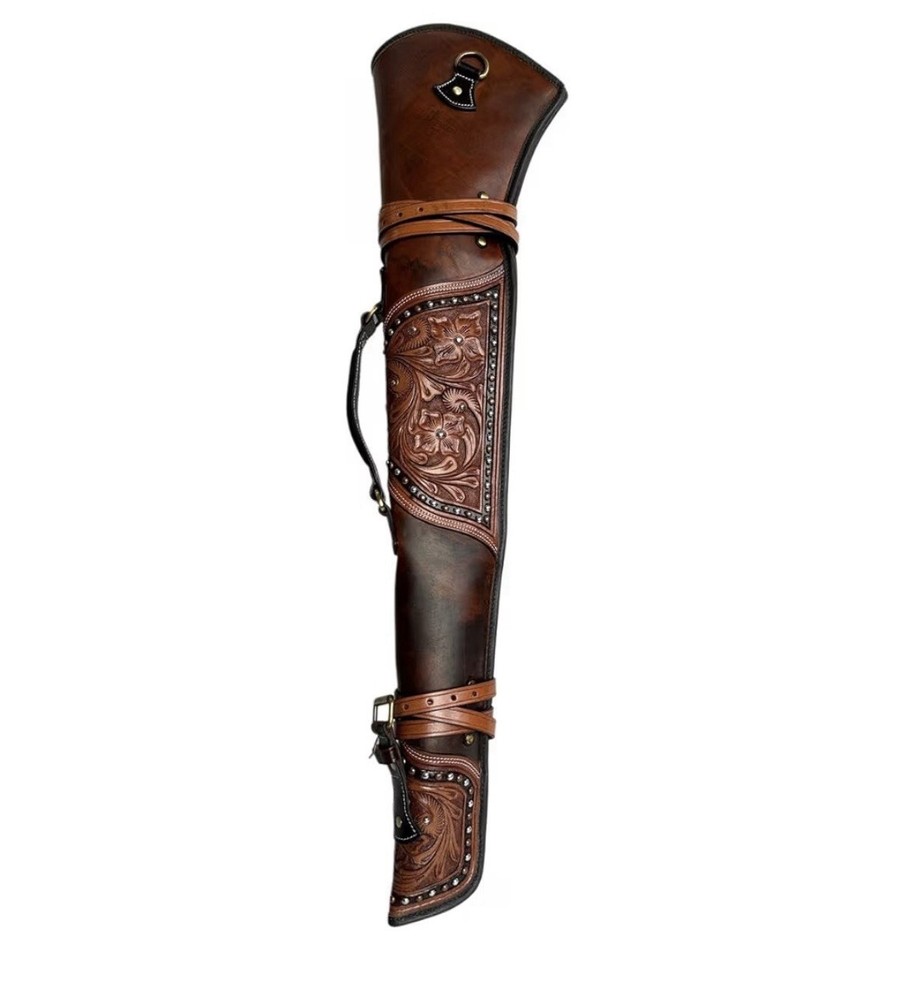 34” Handmade Rifle Cover – 2nd Design with Patchwork, Diamond & Stud Detailing