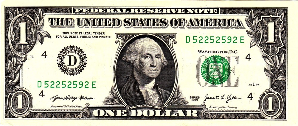 $1 2021  Fancy Serial D52252592E