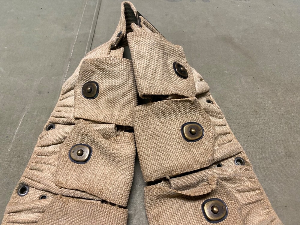 ORIGINAL WWI US ARMY M1910 INFANTRY M1903 RIFLE 10 POCKET AMMO BELT-RUSSELL