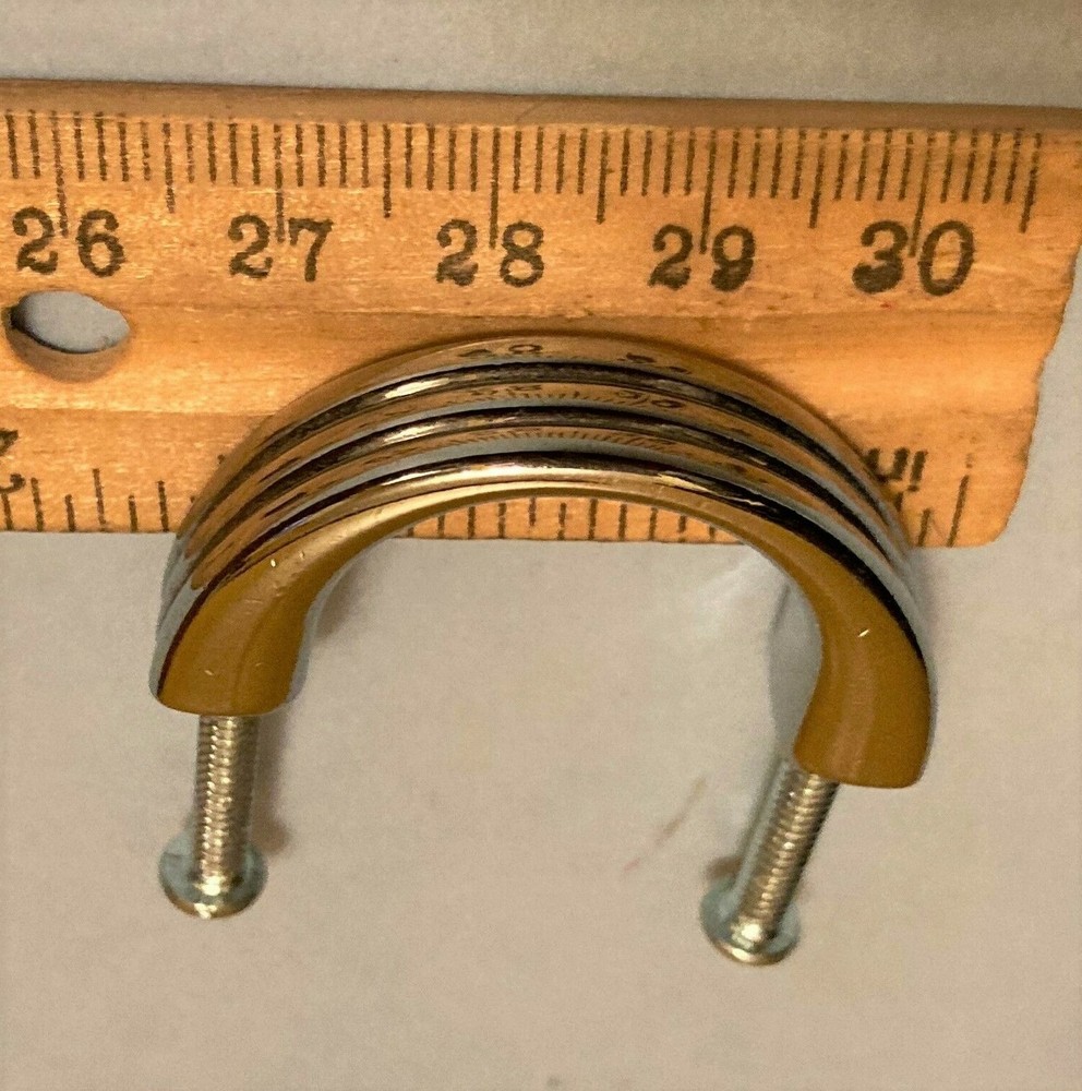 Polished Chrome Slim Arch Cabinet Knobs Drawer Pull 1.5"W x 1" h Steampunk