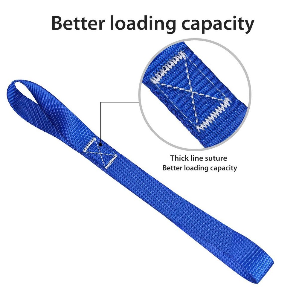 8 Pack Soft Loop Tie Down Straps 1800Lbs Load Capacity 4800Lbs Breaking Strength