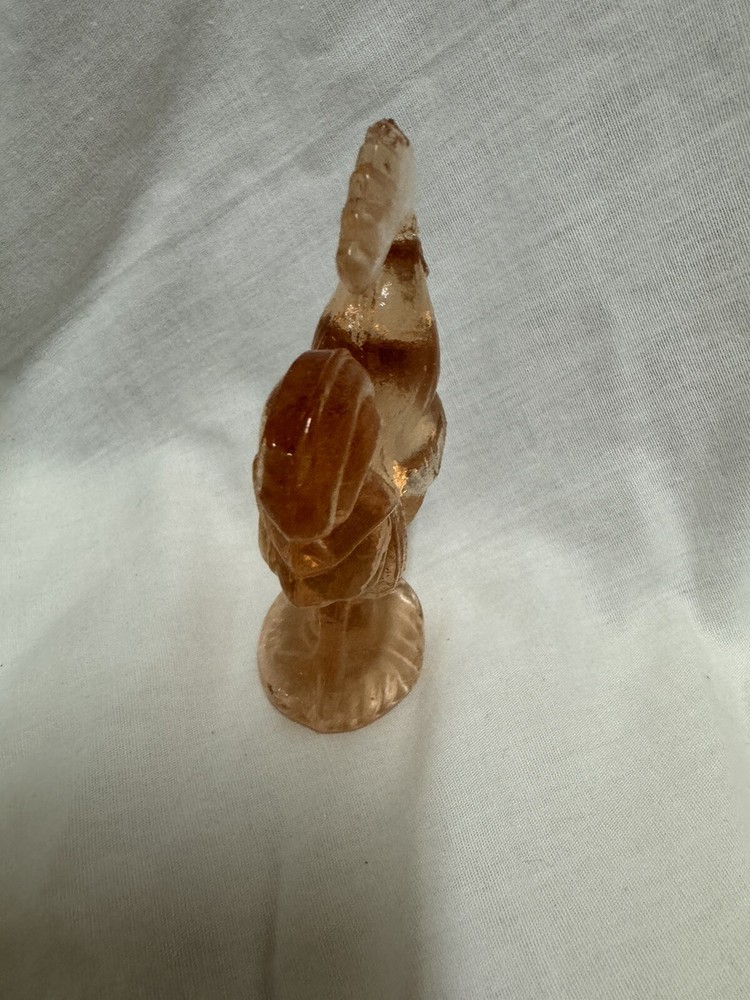 Pink Depression Style Glass Rooster NEW