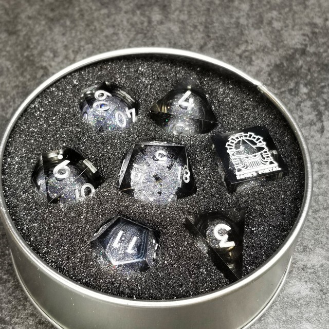 Sage's Spirits - Nocturnal Spirits Liquid Core Sharp Edge Resin Dice Set