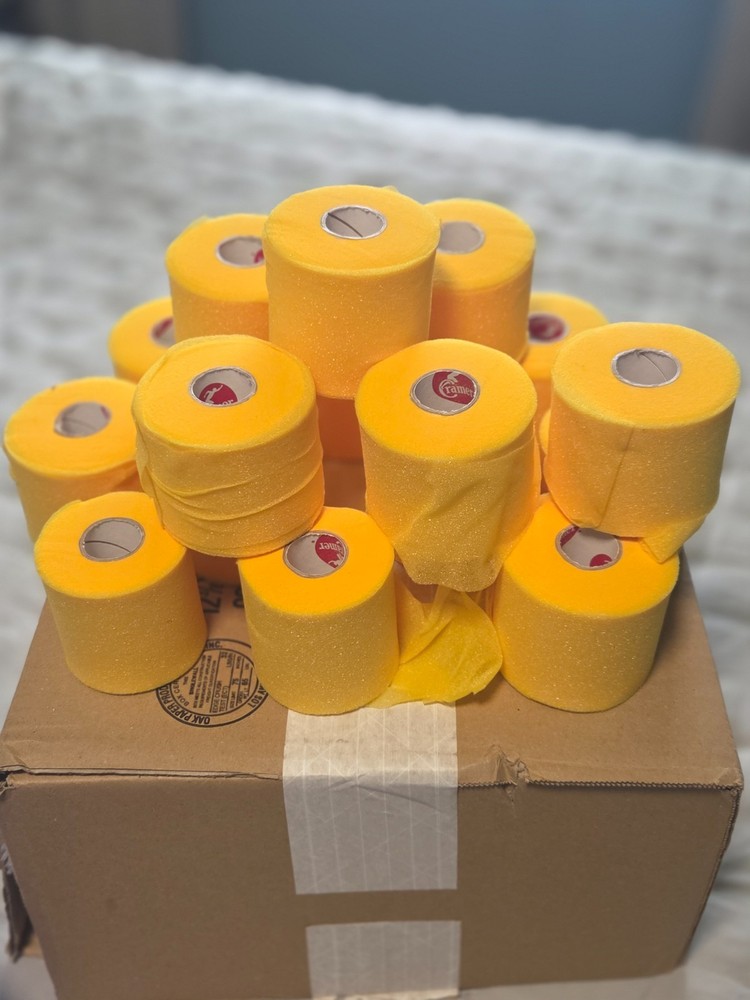 Athletic Yellow Pre-Wrap, 16 rolls,