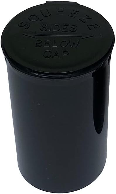 100PC | 30 Dram Child Resistant Pop Top Vial Container (Black)