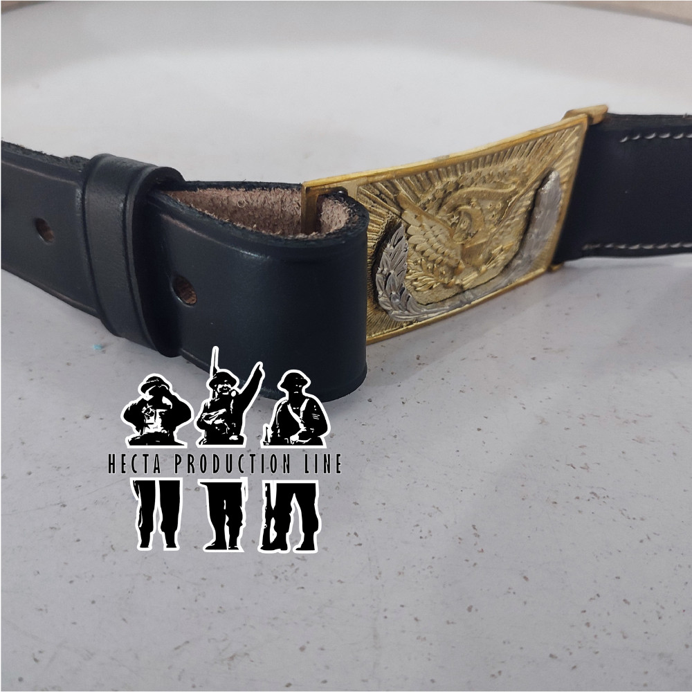 US Army Repro Leather Belt Brass Eagle Buckle – Civil War to WWII Era