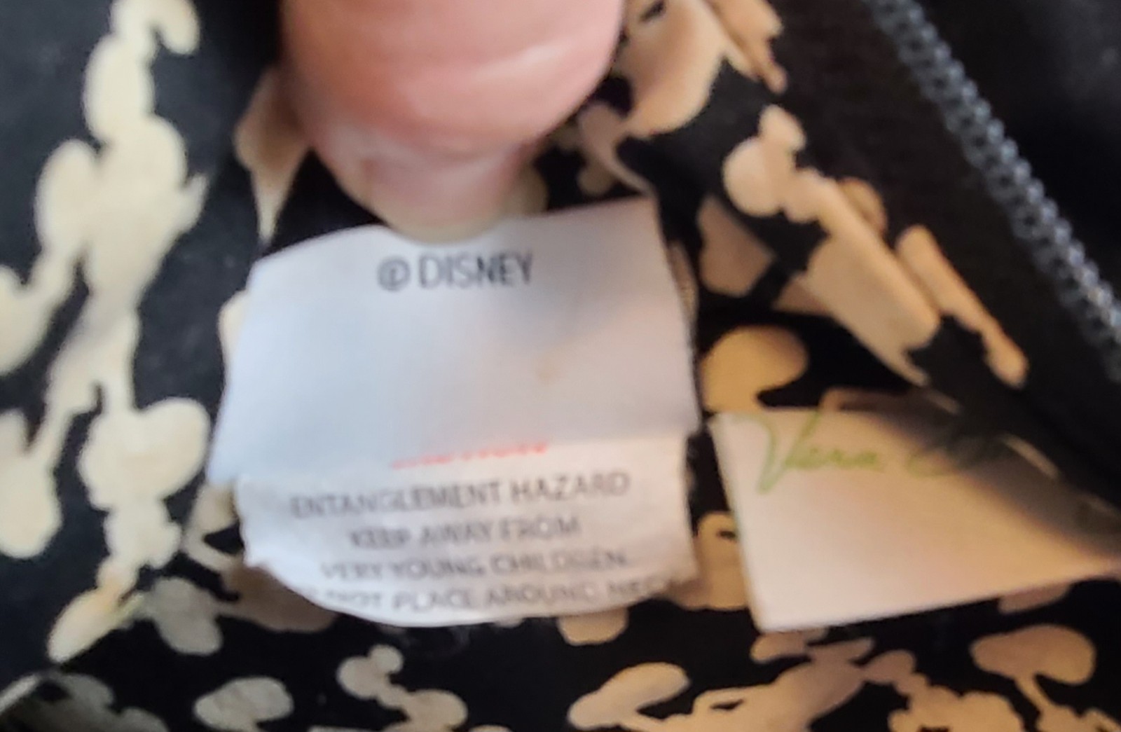 Vera Bradley Disneys Mickey Mouse Black Quilted Bucket Bag/Tote, Retired