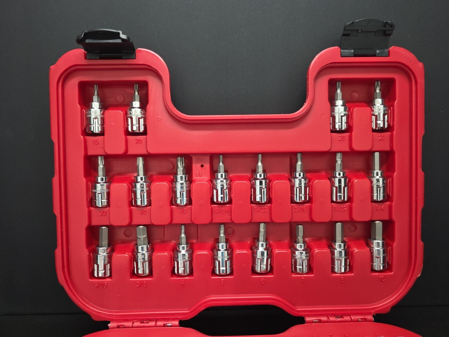 Craftsman Max Axess Pass Through Socket Set Metric & SAE 6pt Torx Hex 32820 80pc