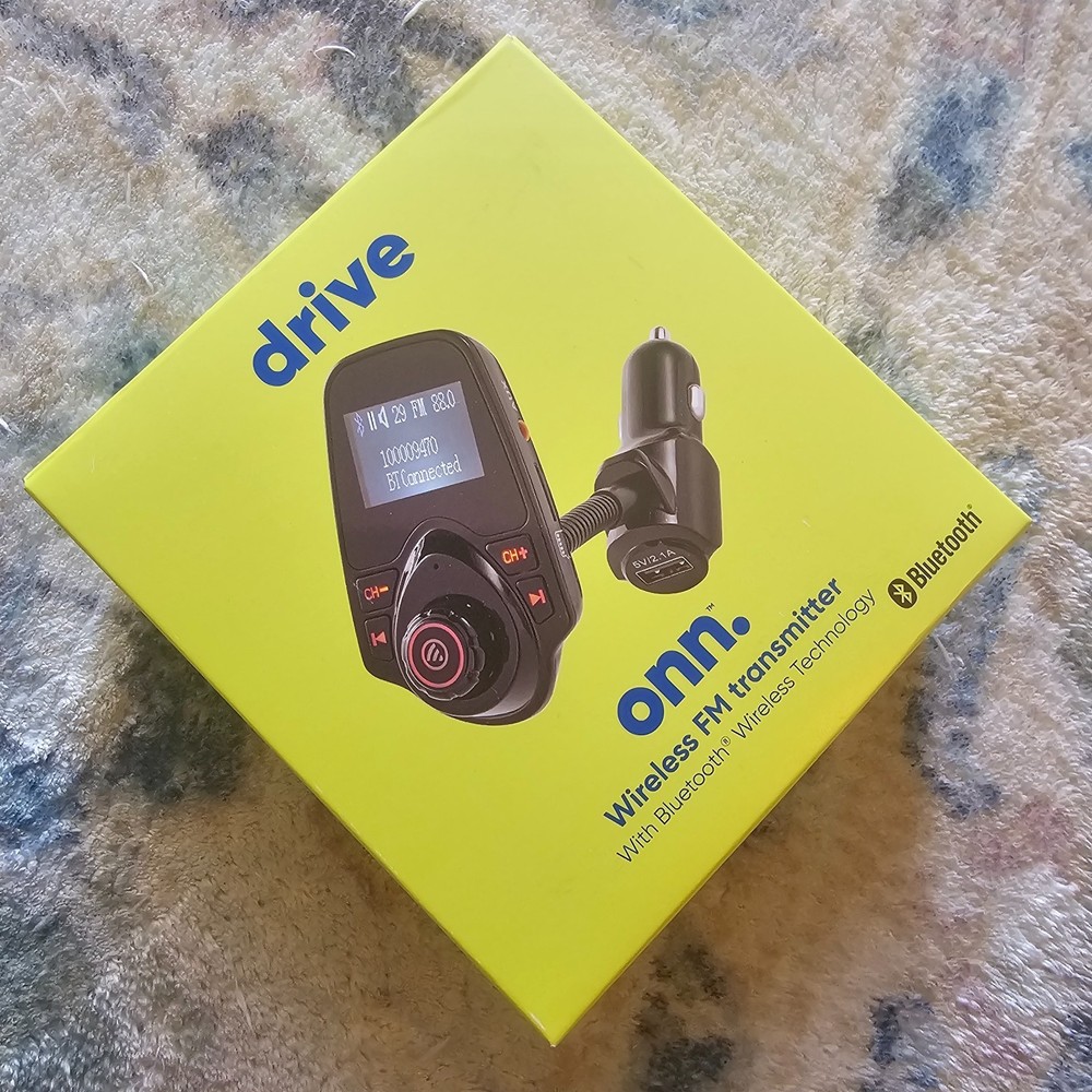 ONN Upgraded 2026 Bluetooth Car FM Transmitter, 1.44” LCD Display, Flexible Goos