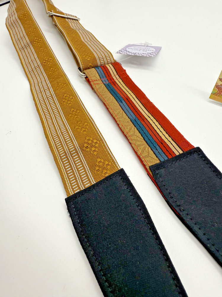 Handmade Camera Strap Japanese Shima (Striped) Pattern Neck Strap Antique Obi