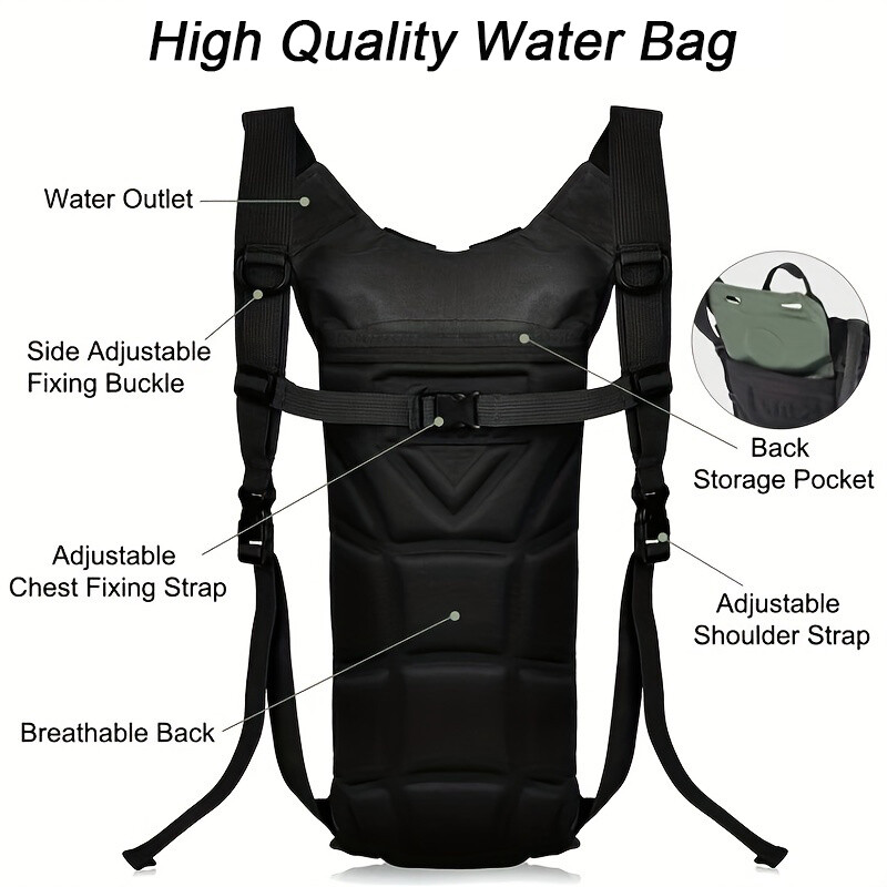 3L Water Bladder Hydration Backpack Hiking Camping Bag Tactical Molle Daypack
