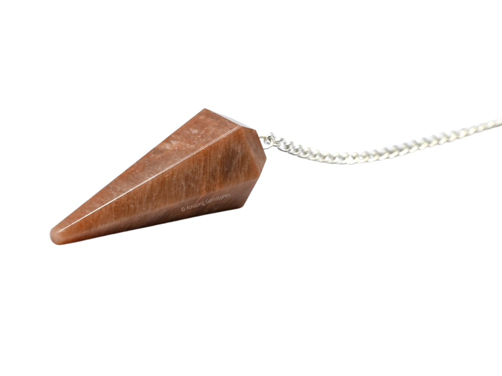 Peach Moonstone Dowsing Crystal Pendulum