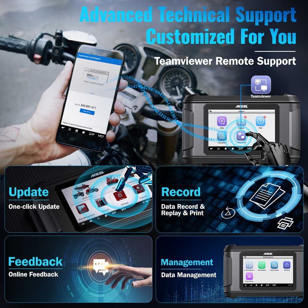 ANCEL MT500 PRO Motorcycle All System Diagnostic Scan Tool OBD Scanner ABS TPMS