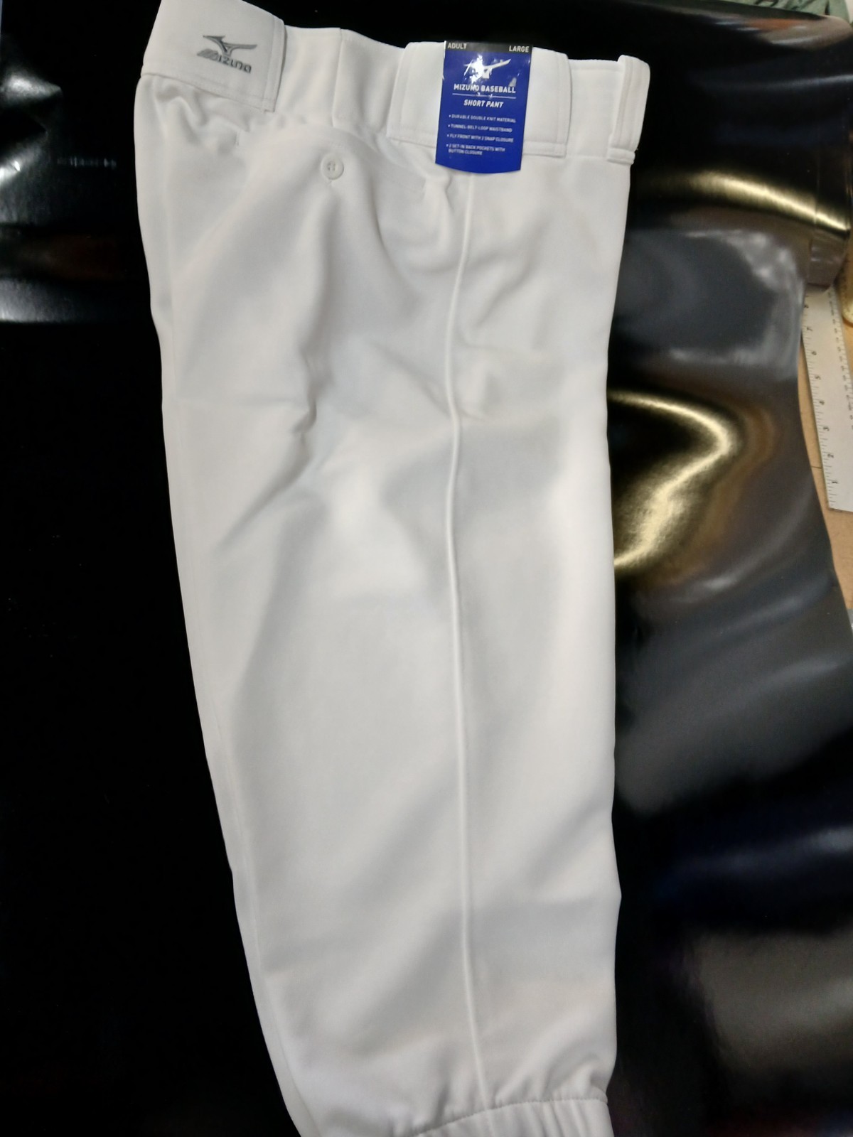NEW Mizuno WHITE Baseball Short Pants for ADULT LARGE NWT FREE SHIPPING