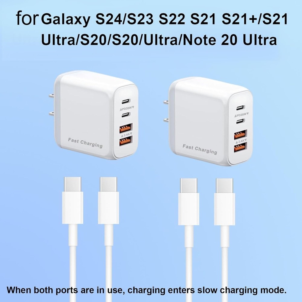 Fast 40W USB C Charger Block with 4FT Cable - Charge Multiple Devices at Once