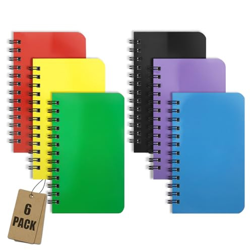 6 Pack Small Spiral Notebook Pocket Notebook 3x5 Spiral Notepads With Lined