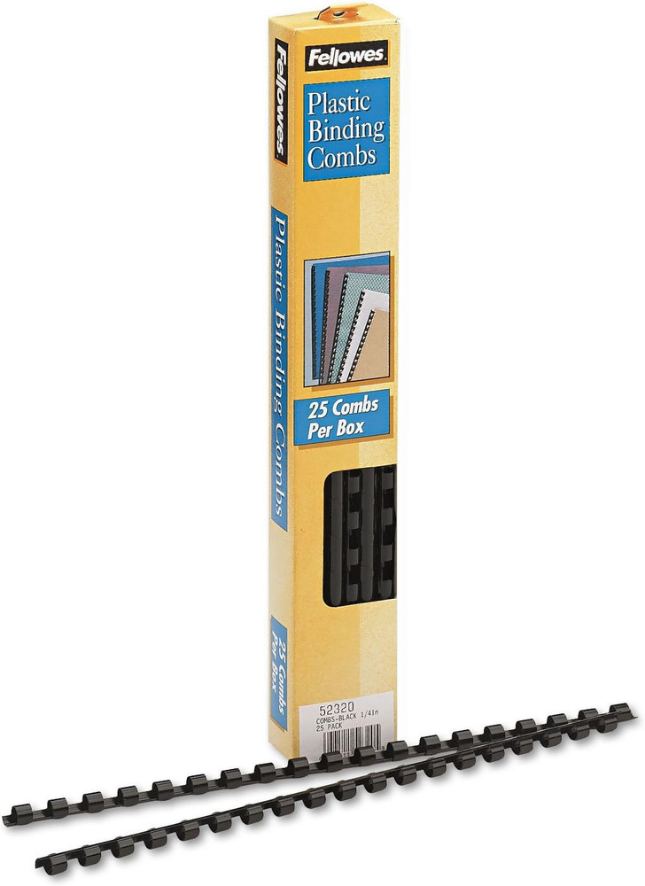 1/4In Black Binding Combs (25 Pack)