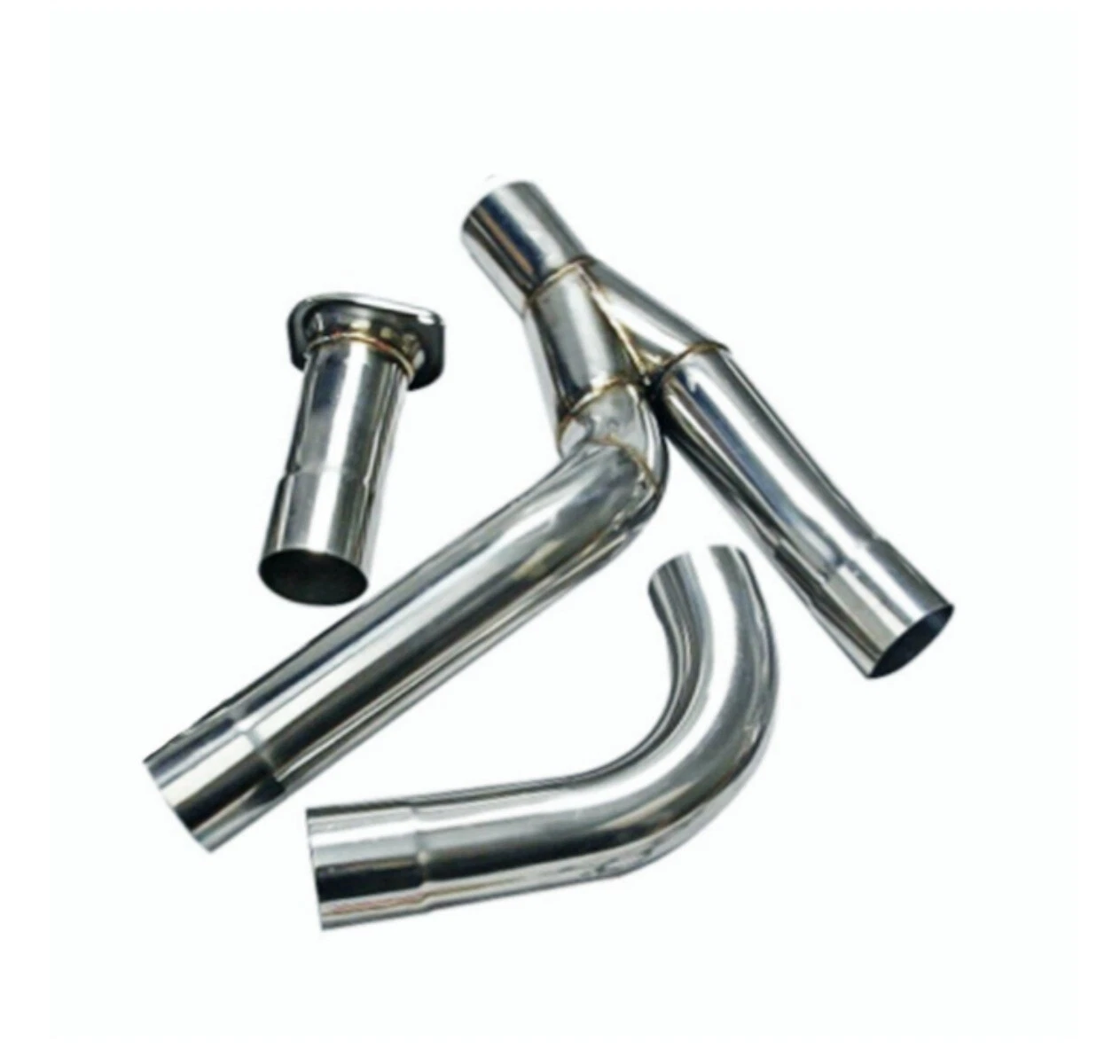 SS Polished Long Tube Exhaust Header+Y Pipe Fit 99-06 Chevy GMC GMT800 4.8 5.3