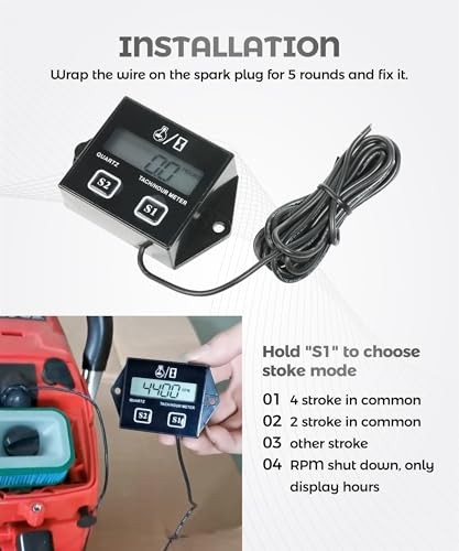 Small Engine Tachometer,Car Accessories Motorcycle Tachometer,Waterproof