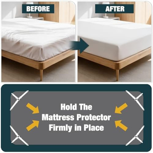 Bed Sheet Holder Straps Adjustable Clips Keep Sheets Tight Wrinkle Free