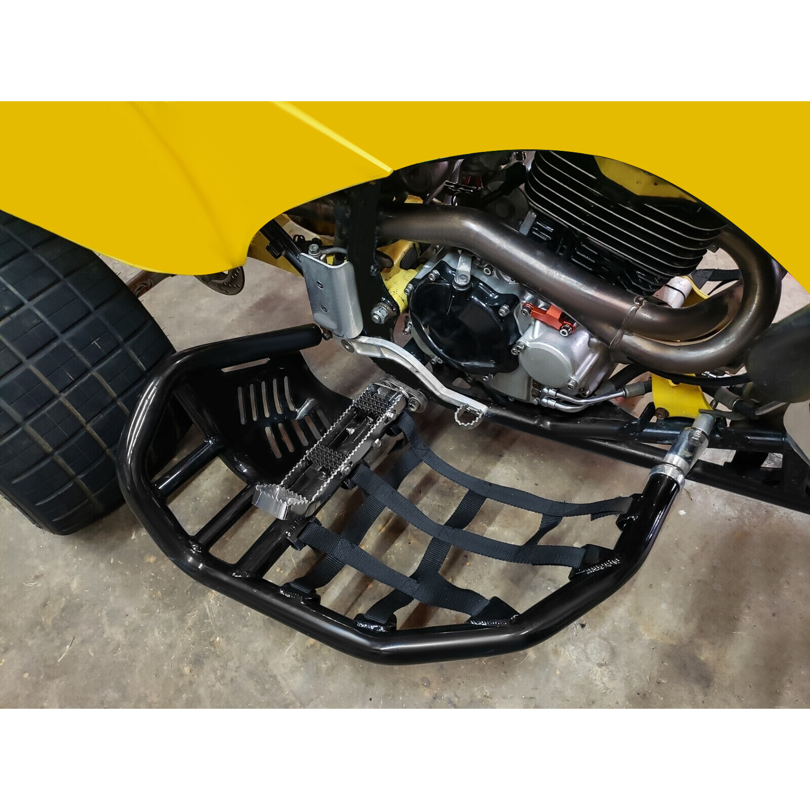 For Honda Sportrax 400 TRX 400EX 400X Nerf Bars Pro Peg Black Bars Black Nets