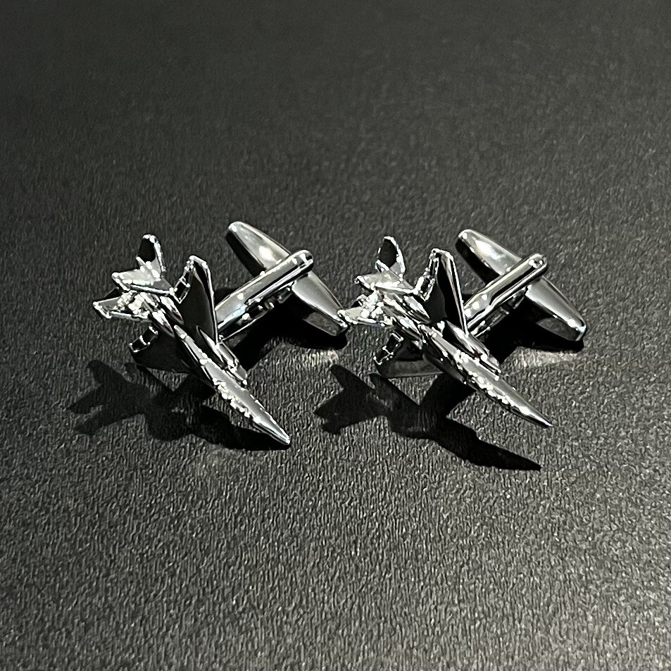 Aircraft Plane F-15 Fighter Eagle Men Birthday Father’s Day Gift Cufflinks