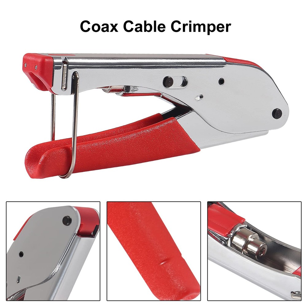 DIANN Coax Cable Crimper Coaxial Compression Tool Kit Wire Stripper 12pcs