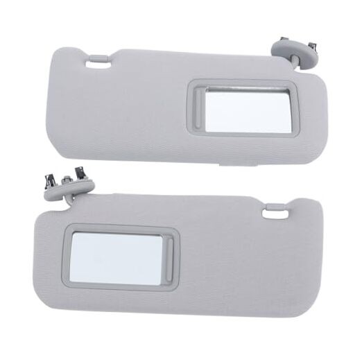 Driver and Passenger Side Sun Visor with Mirror Gray Replacement for Corolla