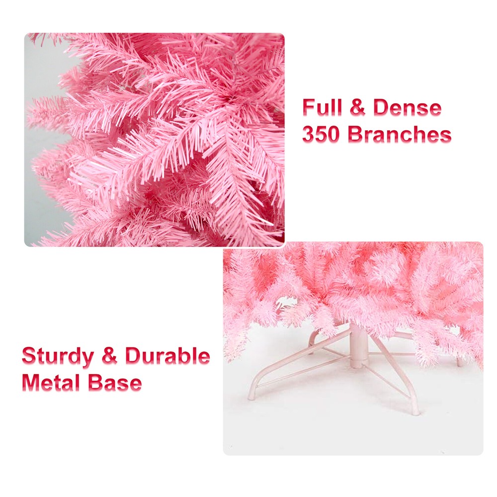 4.5ft or 7.5ft Pink Christmas Tree 120LED USB String Light Decor w/ Remote Timer