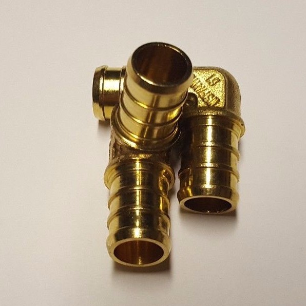25 PIECES 1/2" PEX ELBOW - BRASS CRIMP FITTINGS (LEAD-FREE)