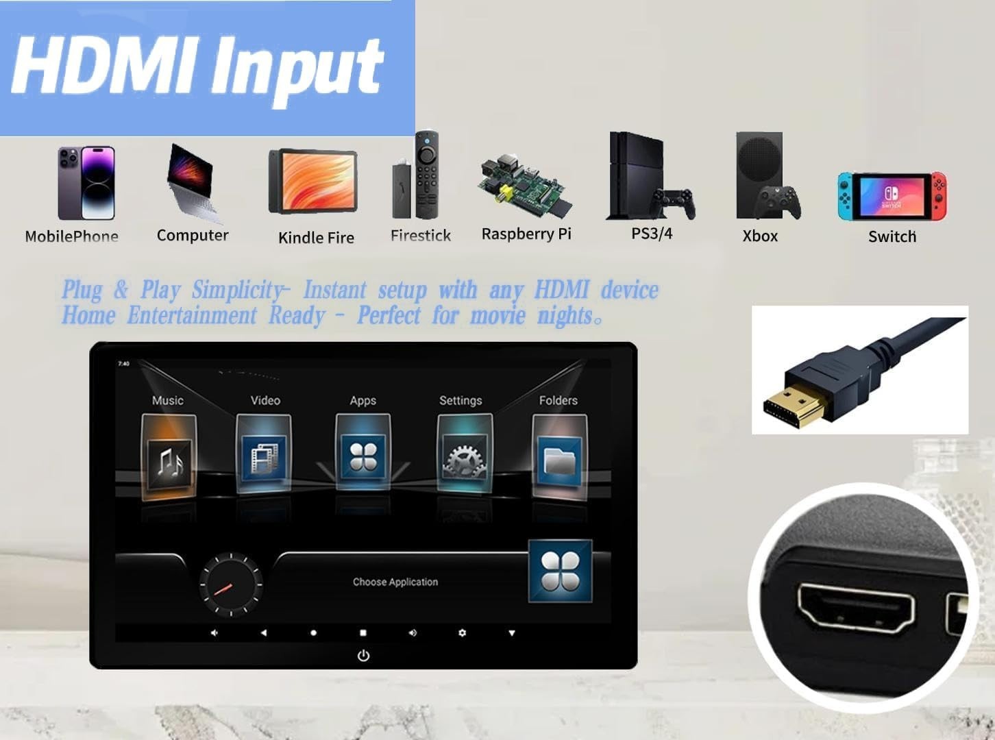 4K Android 13 Portable Car TV Headrest Monitor Back Seat,10.1 Inch Touch .....