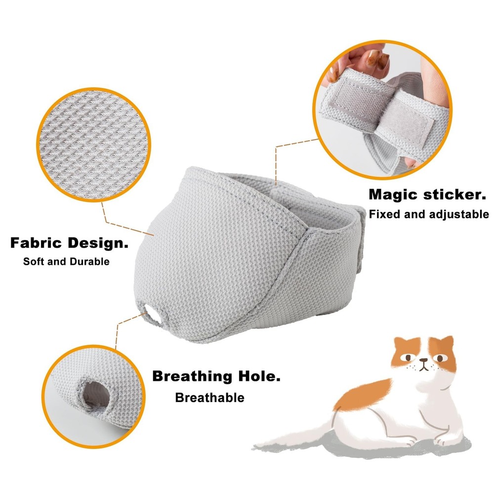 Cat Muzzle with Breathable Mesh, Cat Mouth Guard Muzzle for Prevent Biting Ch...