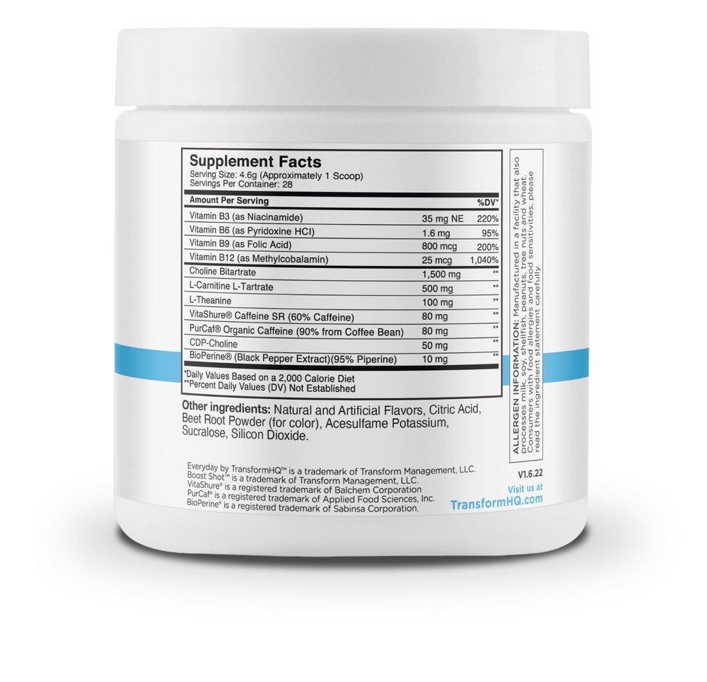 TransformHQ Everyday Boost Shot 28 Servings (Raspberry Lemonade)
